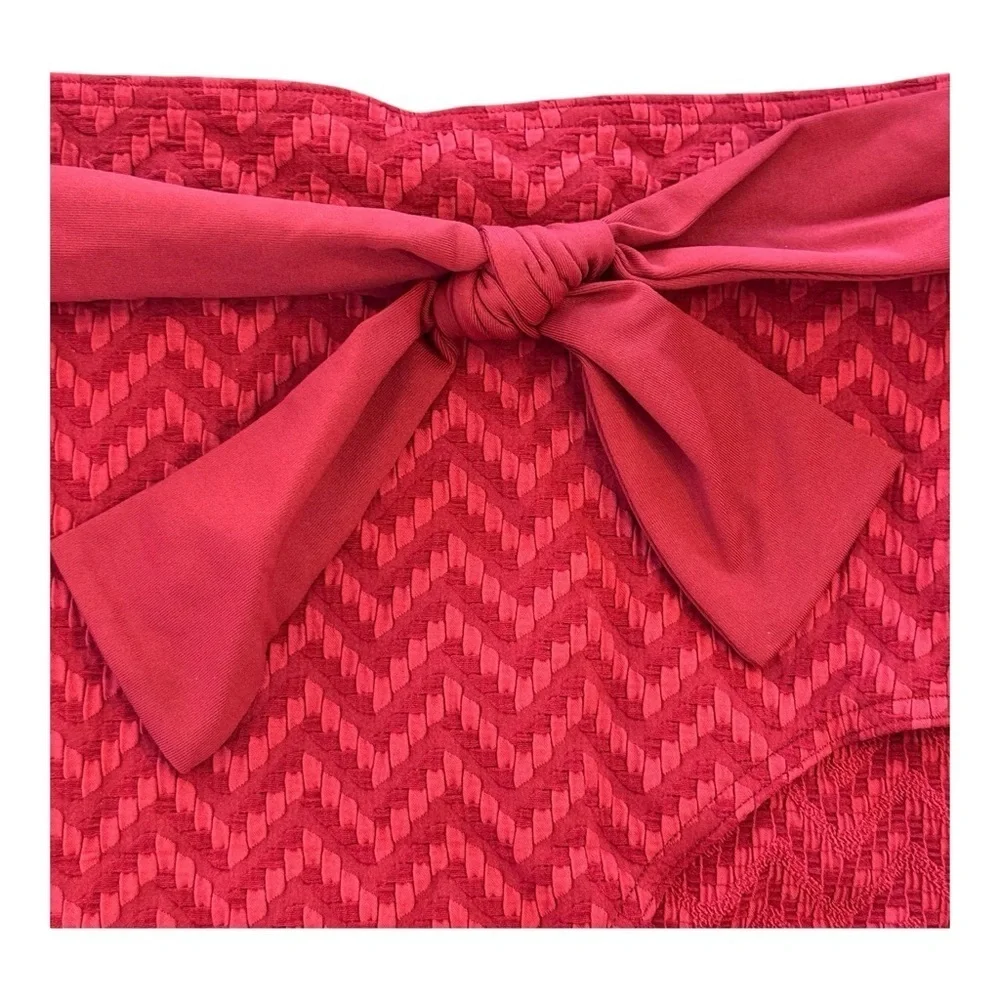 ERES Zigzag-Pattern Triangle Bikini Top - High Waist Brief - Ginger Brow…